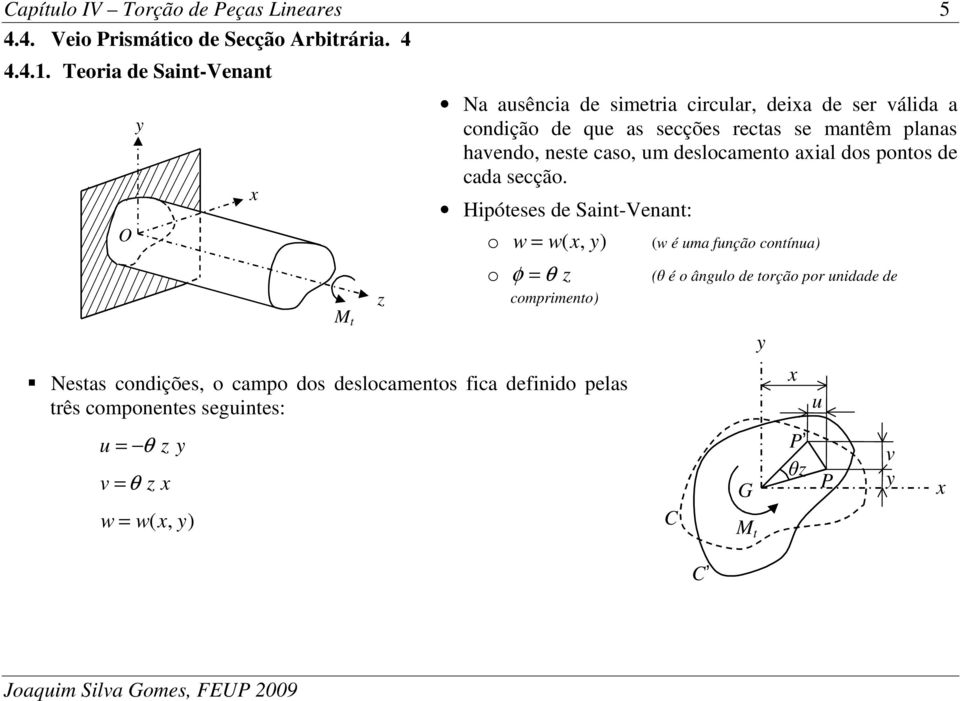 nese cso, um deslocmeno il dos ponos de cd secção.