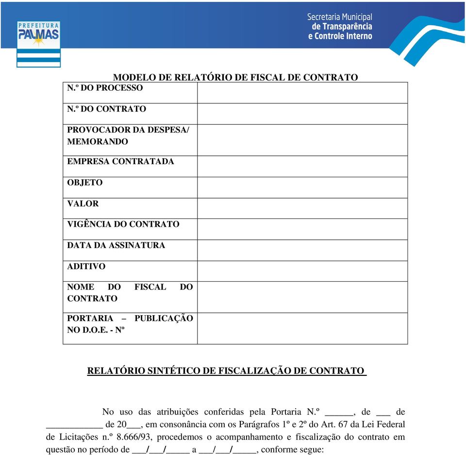 FISCAL DO CONTRATO PORTARIA PUBLICAÇÃO NO D.O.E.