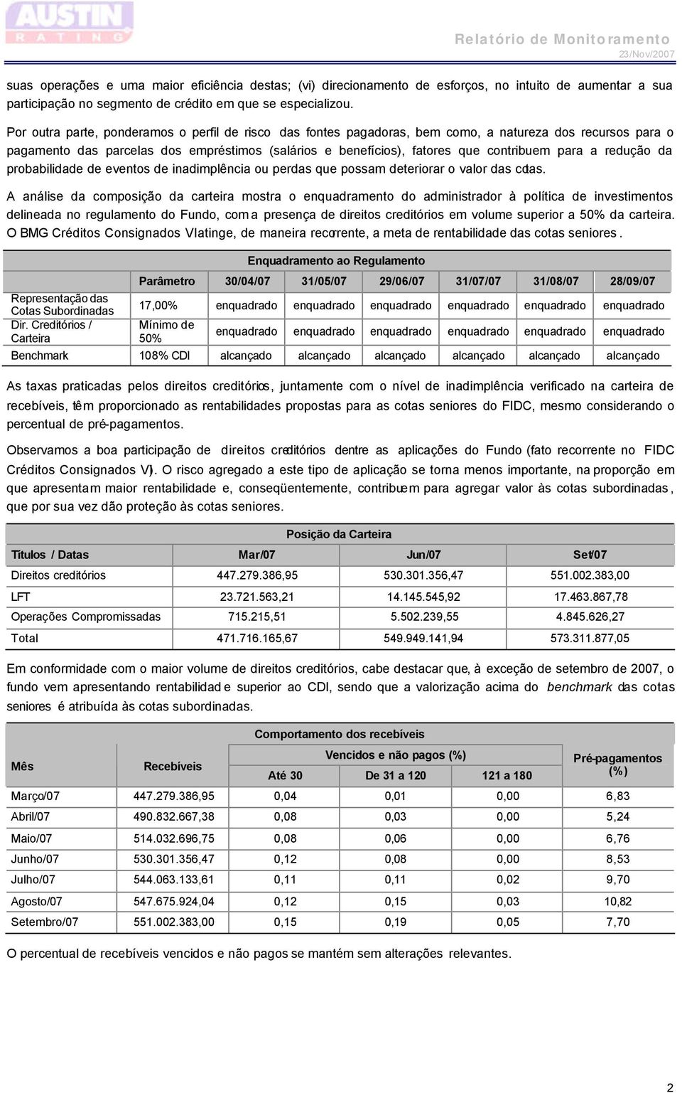 Por outra parte, ponderamos o perfil de risco das fontes pagadoras, bem como, a natureza dos recursos para o pagamento das parcelas dos empréstimos (salários e benefícios), fatores que contribuem