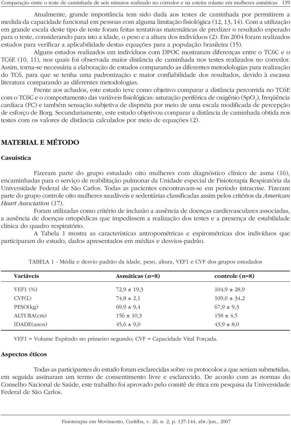 Com a utilização em grande escala deste tipo de teste foram feitas tentativas matemáticas de predizer o resultado esperado para o teste, considerando para isto a idade, o peso e a altura dos