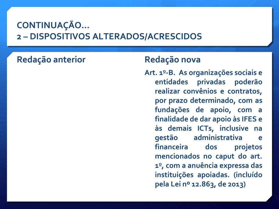 determinado, com as fundações de apoio, com a finalidade de dar apoio às IFES e às demais ICTs,