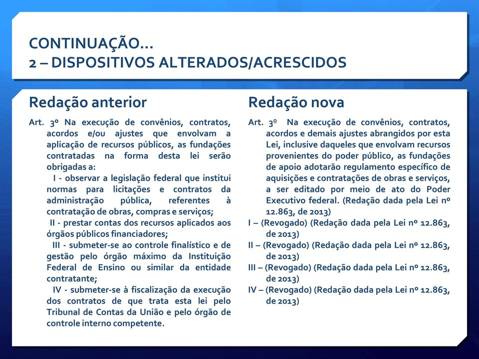 órgãos públicos financiadores; III - submeter-se ao controle finalístico e de gestão pelo órgão máximo da Instituição Federal de Ensino ou similar da entidade contratante; IV - submeter-se à