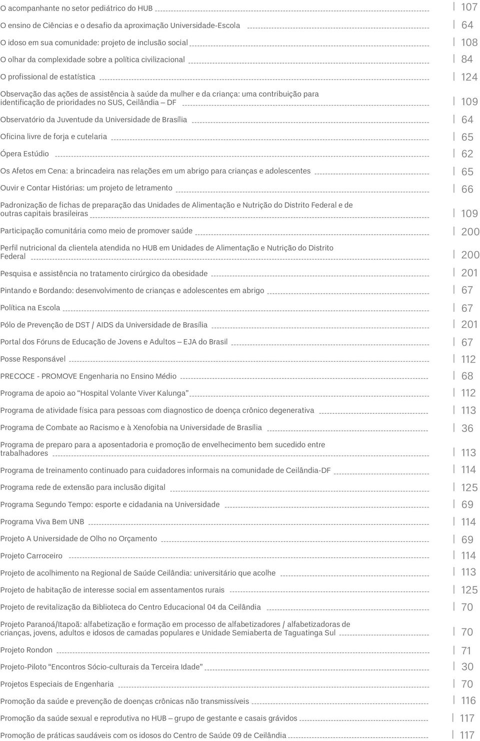 Observatório da Juventude da Universidade de Brasília Oficina livre de forja e cutelaria Ópera Estúdio Os Afetos em Cena: a brincadeira nas relações em um abrigo para crianças e adolescentes Ouvir e