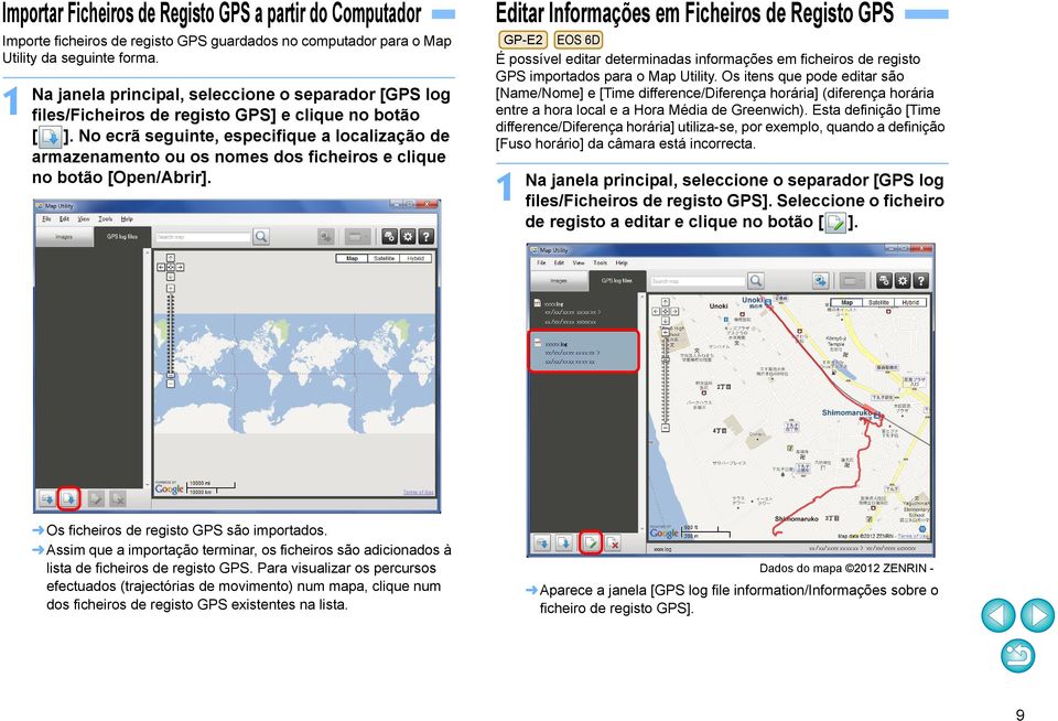 No ecrã seguinte, especifique a localização de armazenamento ou os nomes dos ficheiros e clique no botão [Open/Abrir].