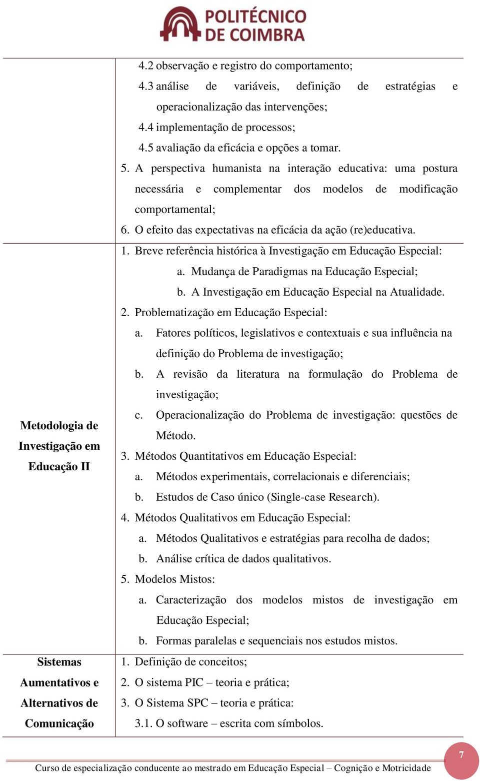 A perspectiva humanista na interação educativa: uma postura necessária e complementar dos modelos de modificação comportamental; 6. O efeito das expectativas na eficácia da ação (re)educativa. 1.