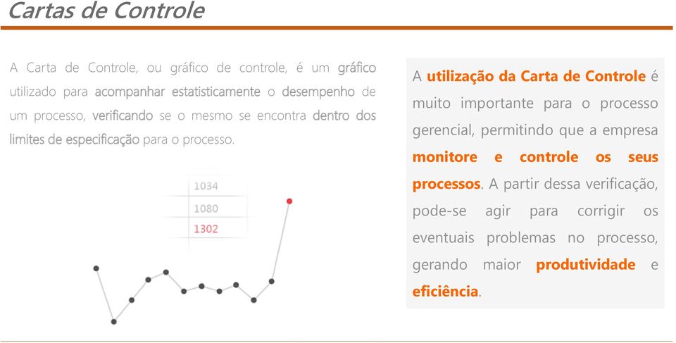 A utilização da Carta de Controle é muito importante para o processo gerencial, permitindo que a empresa monitore e controle os