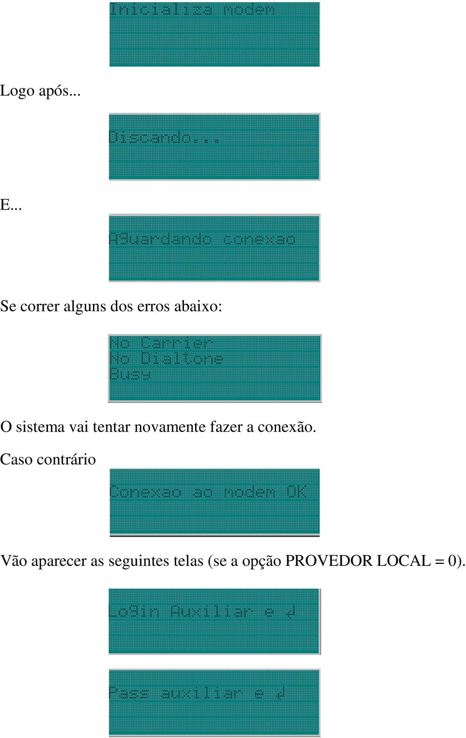 sistema vai tentar novamente fazer a conexão.