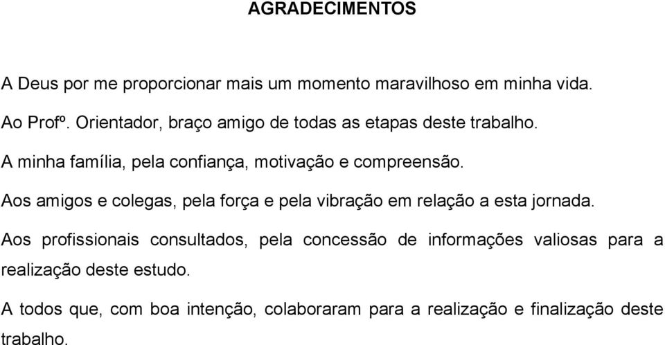 Aos amigos e colegas, pela força e pela vibração em relação a esta jornada.