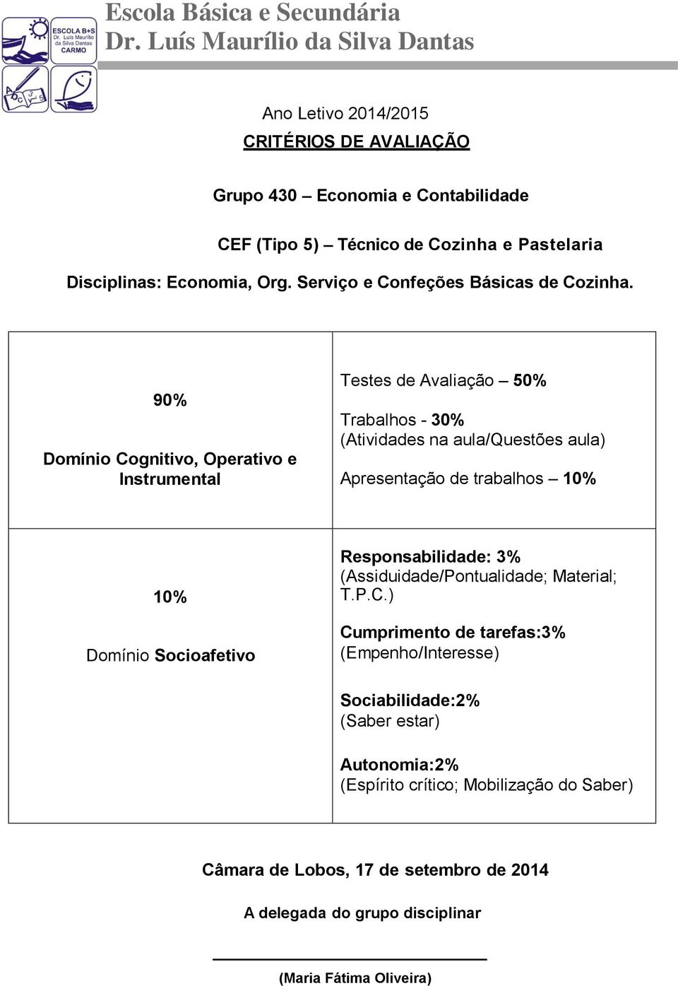 Serviço e Confeções Básicas de Cozinha.