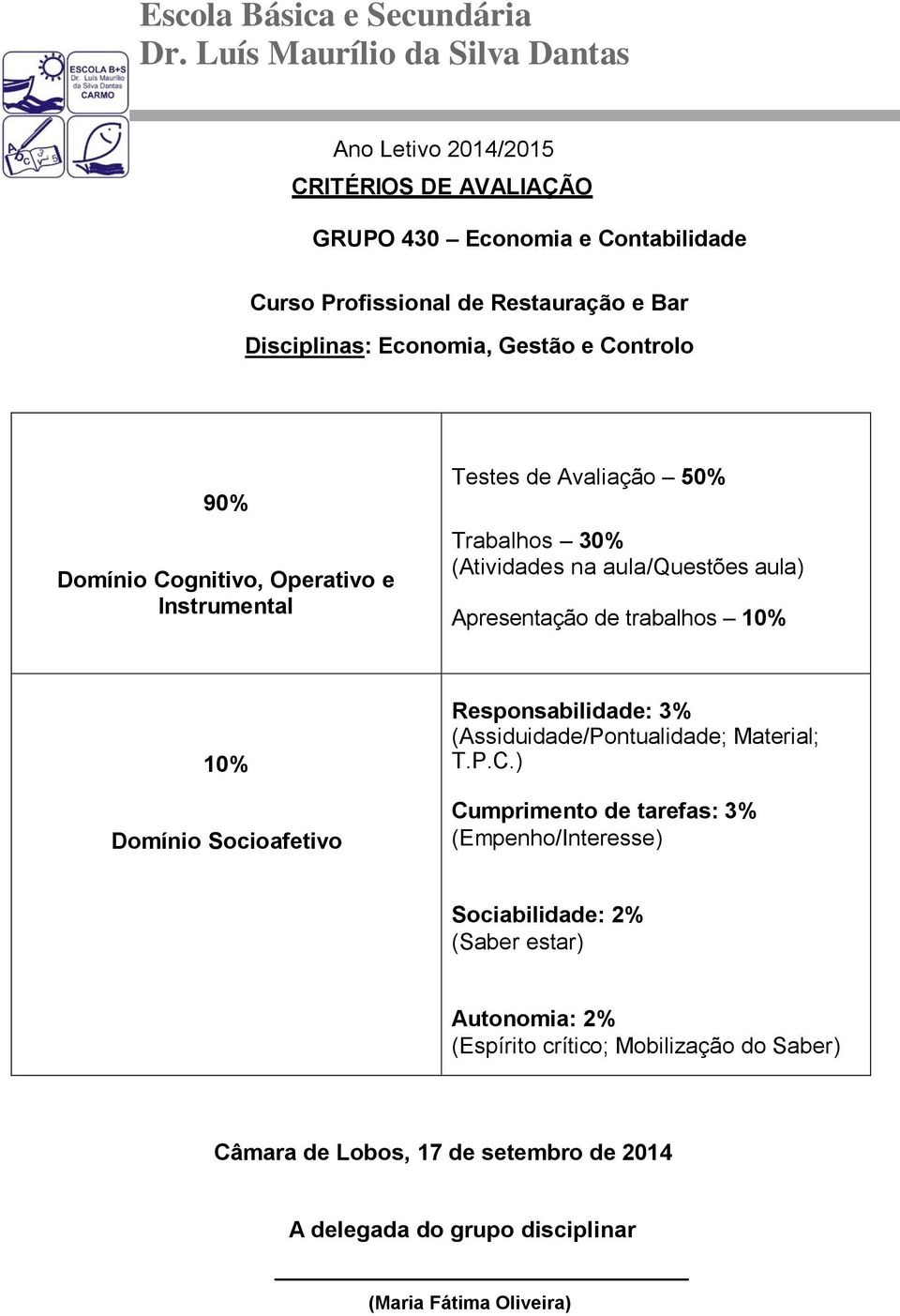 Bar Disciplinas: Economia, Gestão e