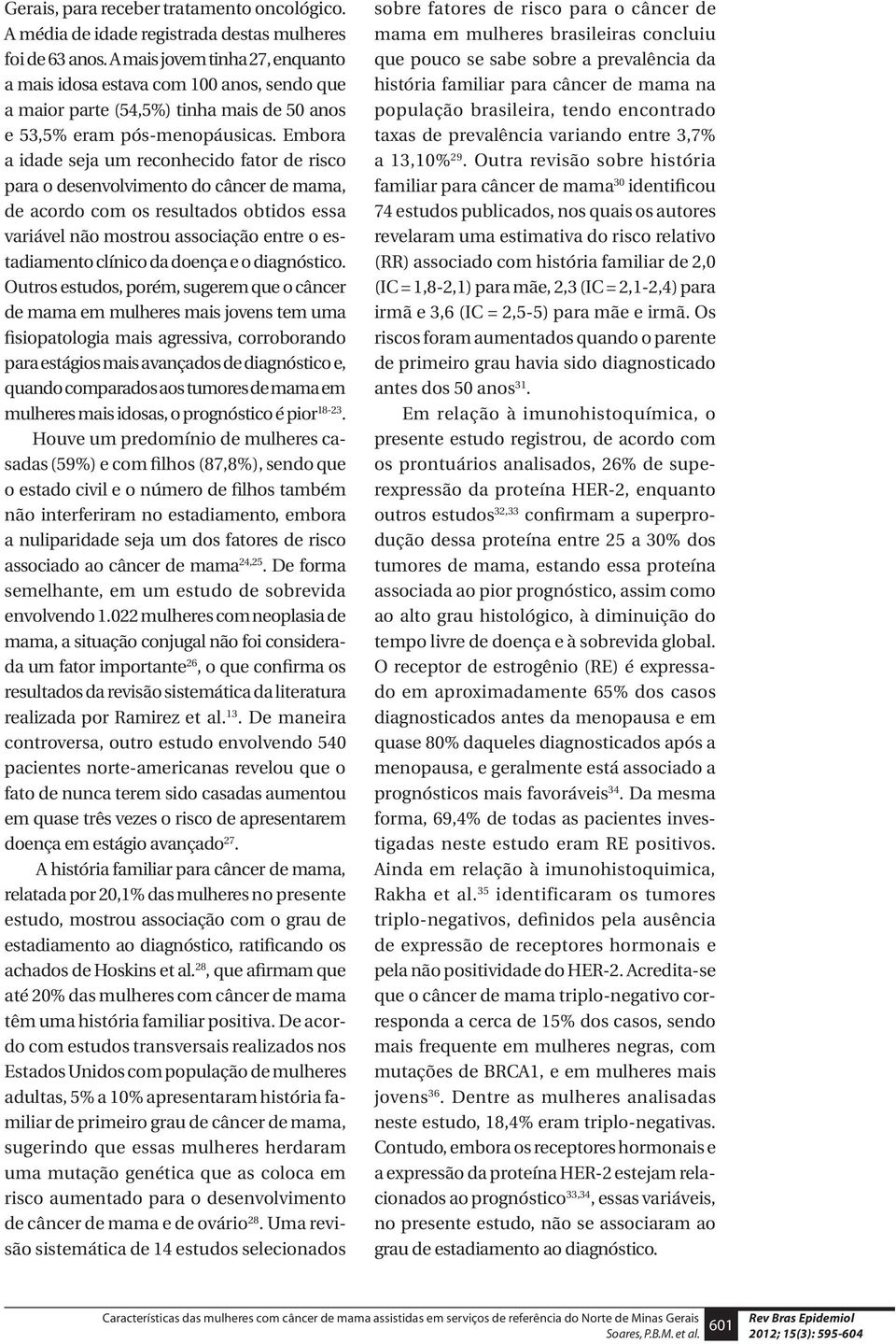 Embora a idade seja um reconhecido fator de risco para o desenvolvimento do câncer de mama, de acordo com os resultados obtidos essa variável não mostrou associação entre o estadiamento clínico da