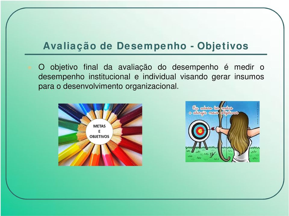 desempenho institucional e individual visando