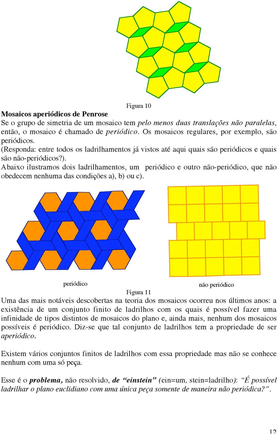 Abixo ilustrmos dois ldrilhmentos, um periódico e outro não-periódico, que não obedecem nenhum ds condições ), b) ou c).