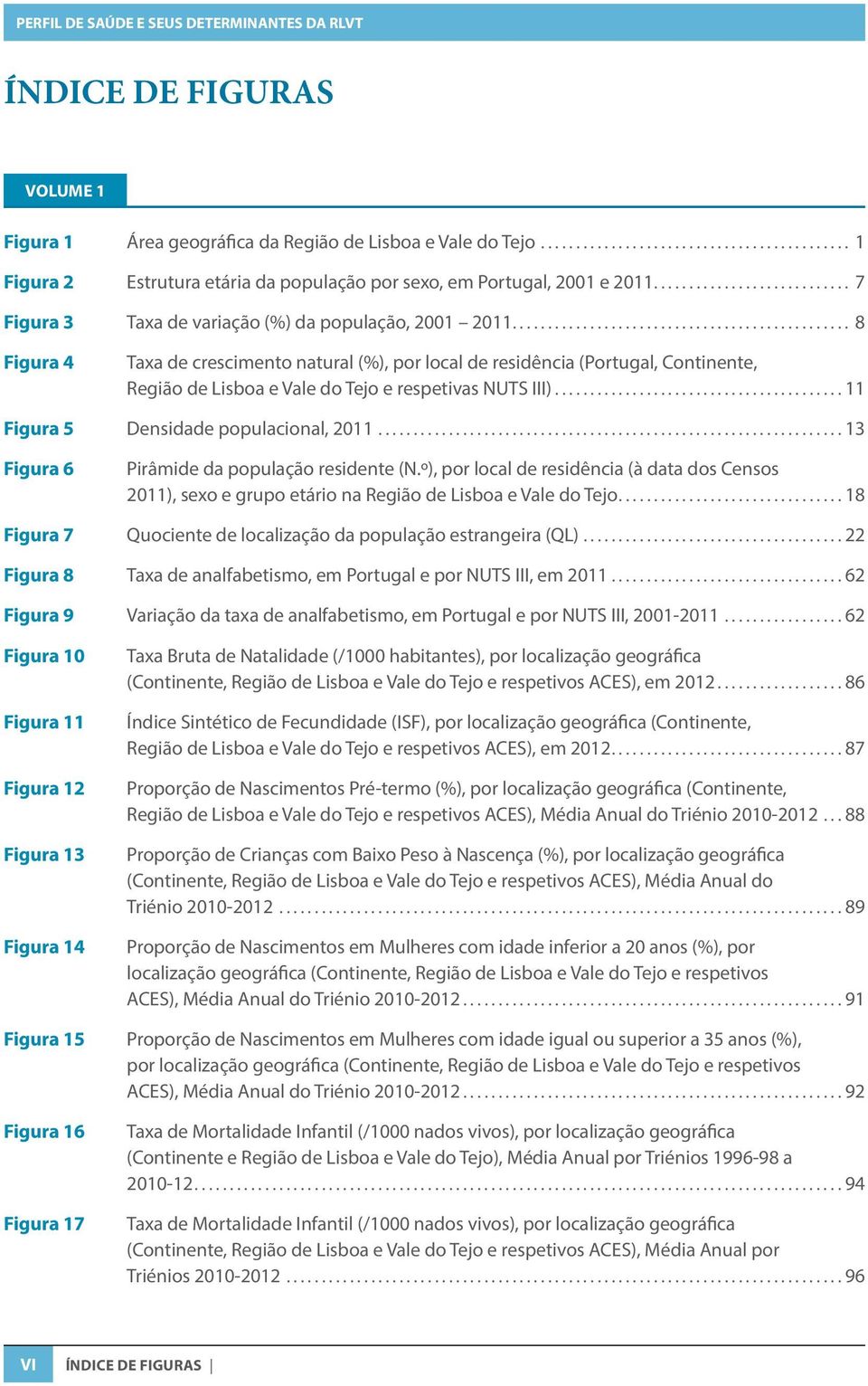 .. 8 Figura 4 Taxa de crescimento natural (%), por local de residência (Portugal, Continente, Região de Lisboa e Vale do Tejo e respetivas NUTS III)...11 Figura 5 Densidade populacional, 2011.