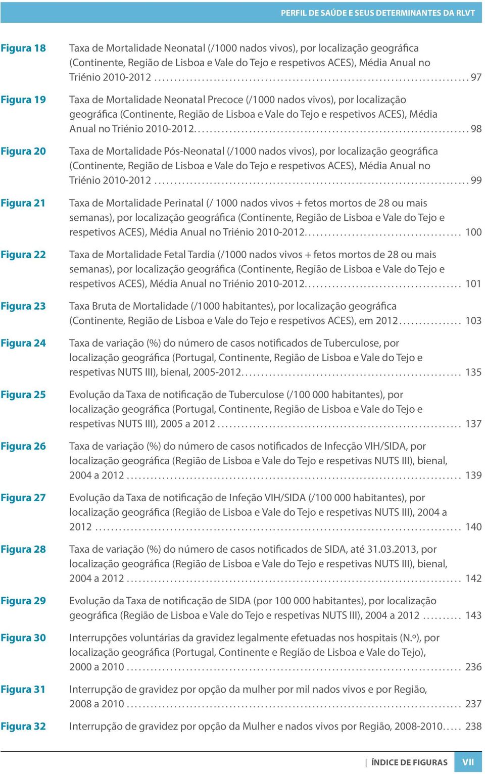 ..97 Taxa de Mortalidade Neonatal Precoce (/1000 nados vivos), por ..98 Taxa de Mortalidade Pós-Neonatal (/1000 nados vivos), por .