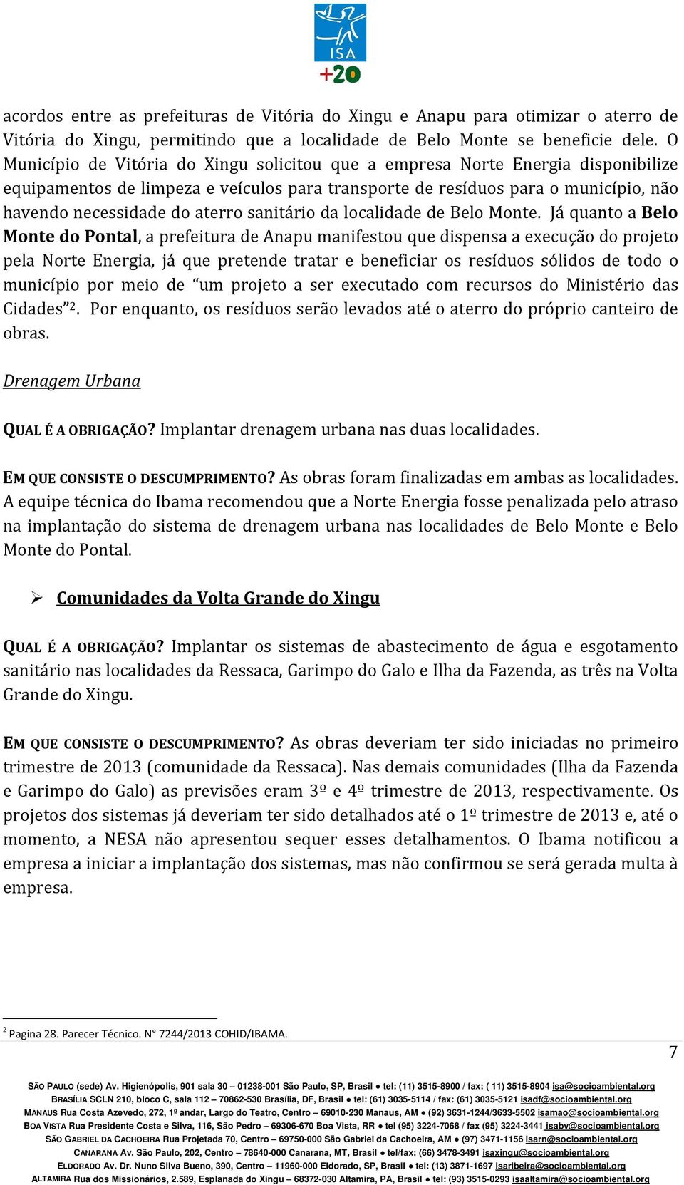 sanitário da localidade de Belo Monte.