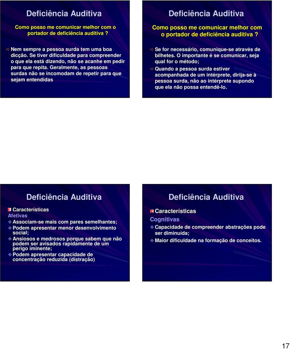 Geralmente, as pessoas surdas não se incomodam de repetir para que sejam entendidas Como posso me comunicar melhor com o portador de deficiência auditiva?