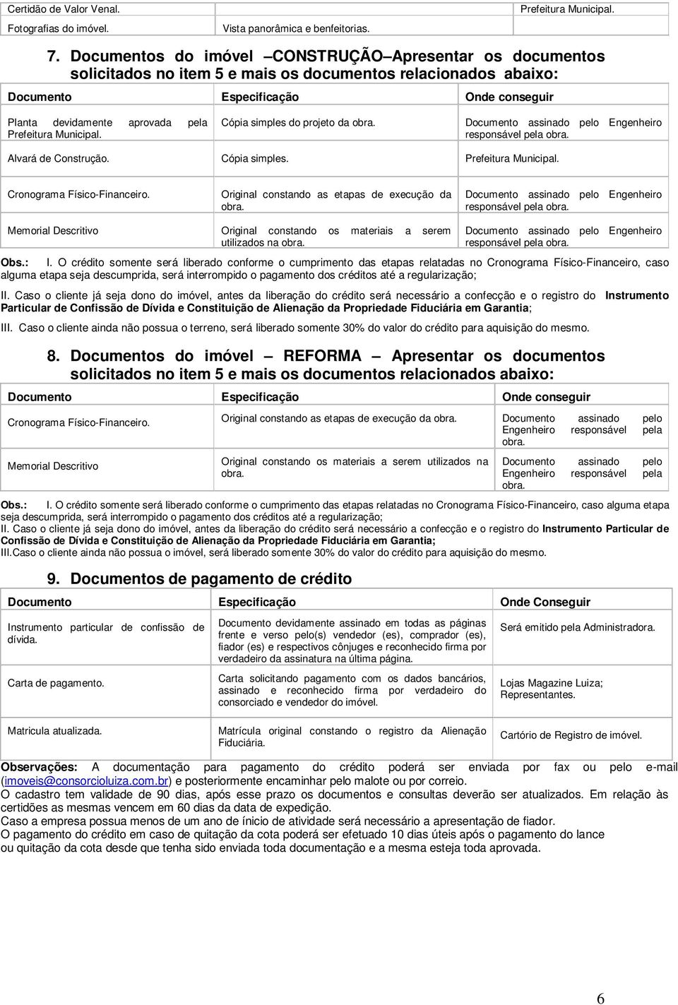 simples do projeto da Documento assinado pelo Engenheiro responsável pela Alvará de Construção. Cronograma Físico-Financeiro.