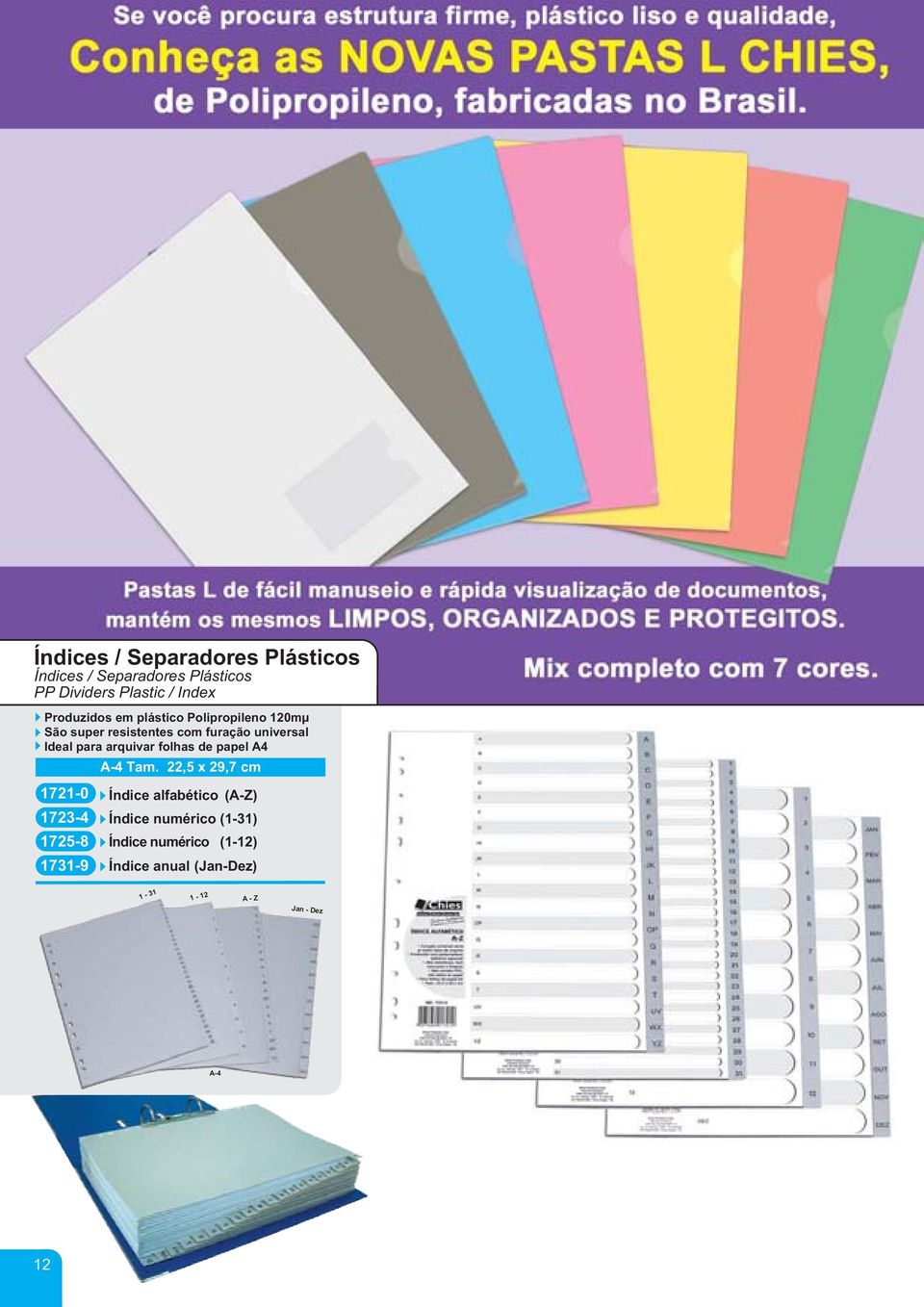 arquivar folhas de papel A4 1721-0 1723-4 1725-8 1731-9 A-4 Tam.