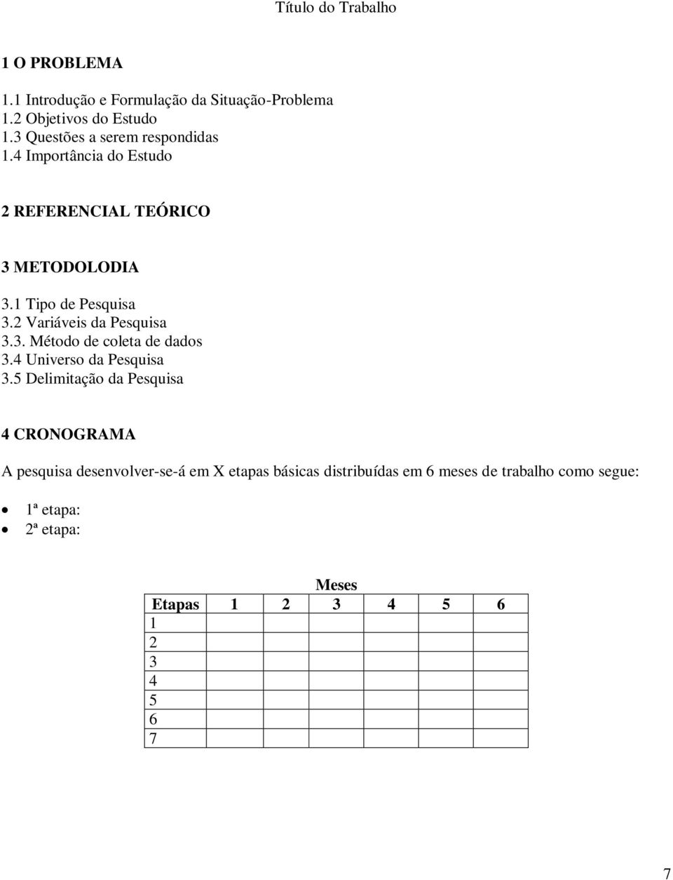 2 Variáveis da Pesquisa 3.3. Método de coleta de dados 3.4 Universo da Pesquisa 3.