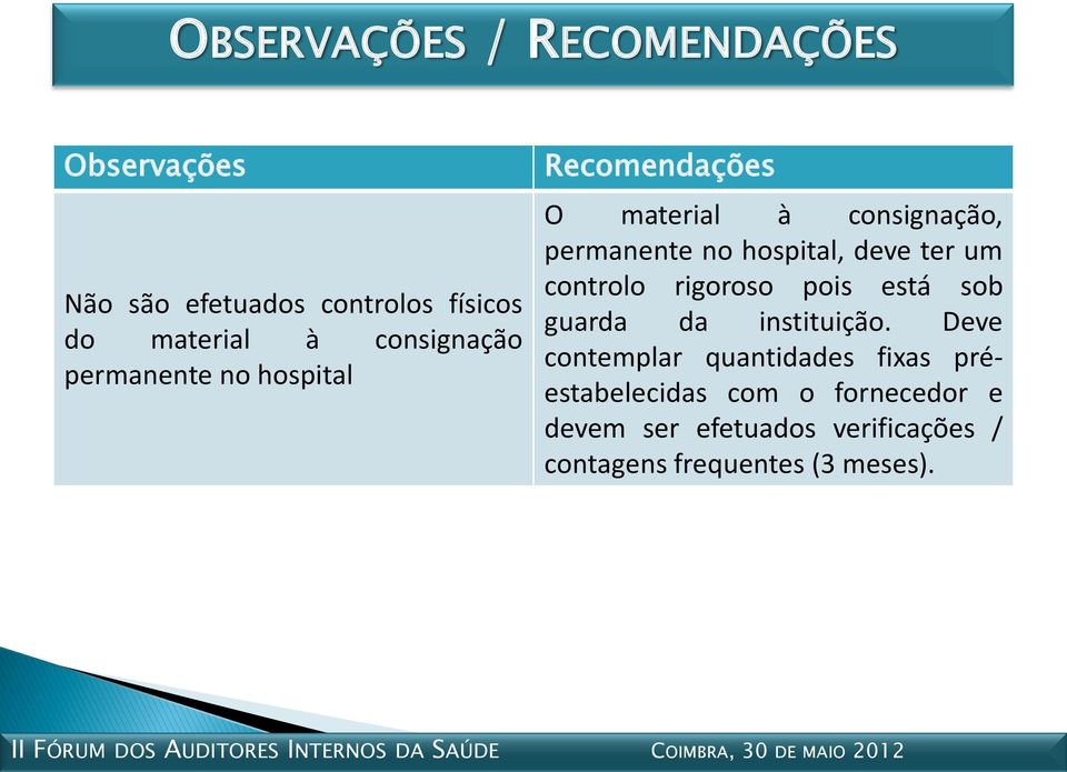 hospital, deve ter um controlo rigoroso pois está sob guarda da instituição.