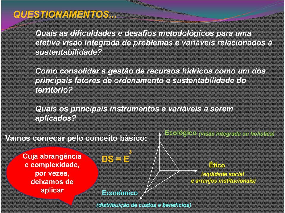 Como consolidar a gestão de recursos hídricos como um dos principais fatores de ordenamento e sustentabilidade do território?