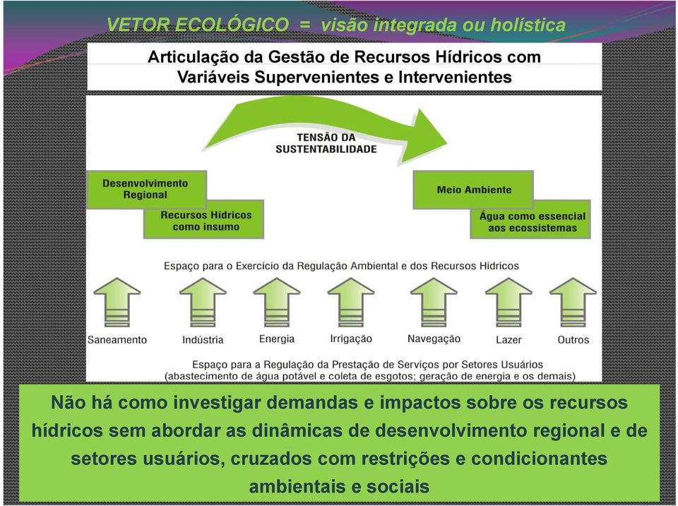 demandas e impactos sobre os recursos hídricos sem abordar as dinâmicas de