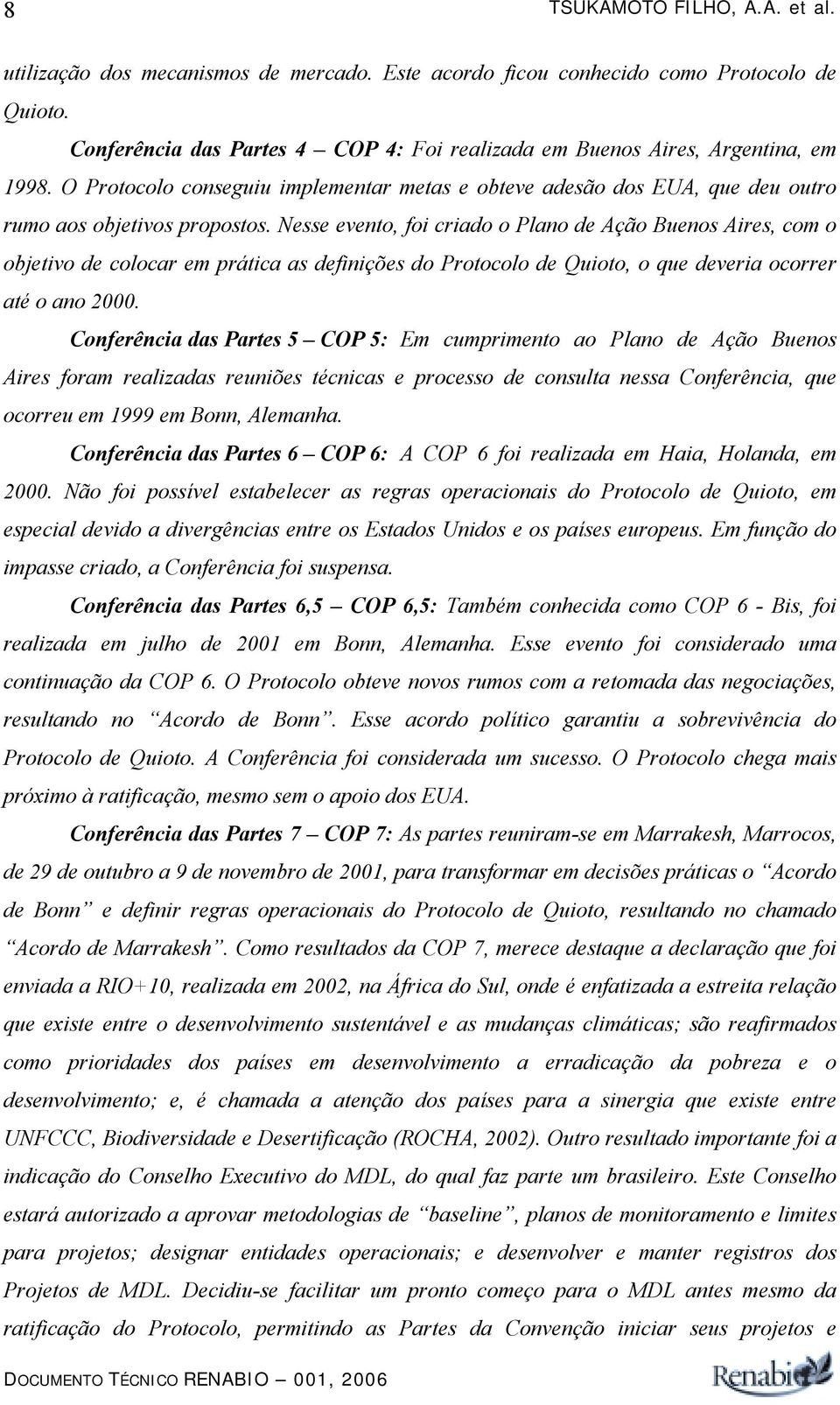 Nesse evento, foi criado o Plano de Ação Buenos Aires, com o objetivo de colocar em prática as definições do Protocolo de Quioto, o que deveria ocorrer até o ano 2.