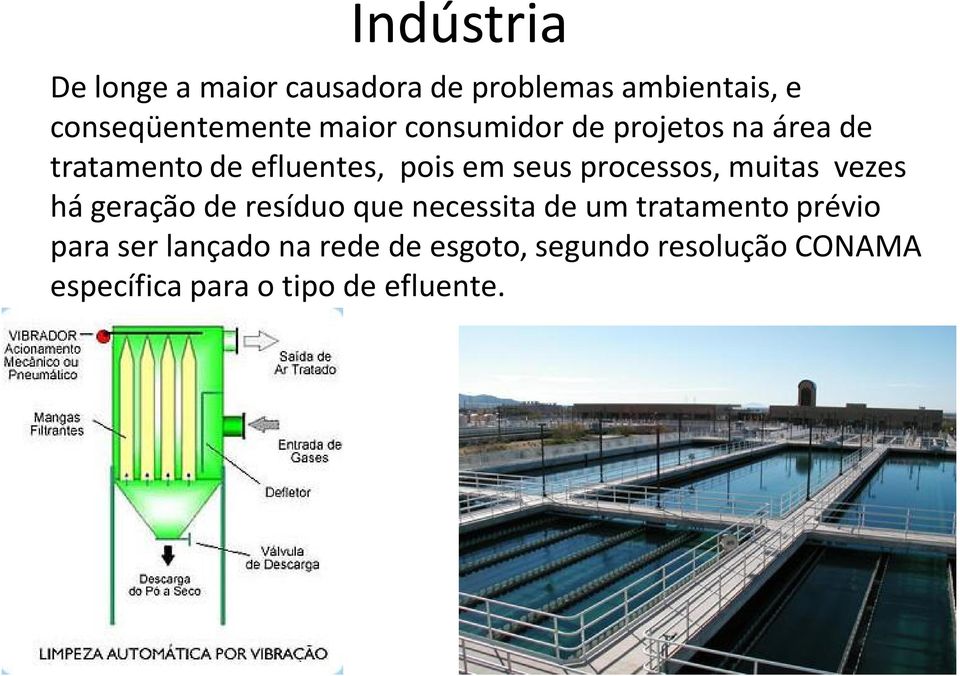 processos, muitas vezes há geração de resíduo que necessita de um tratamento prévio