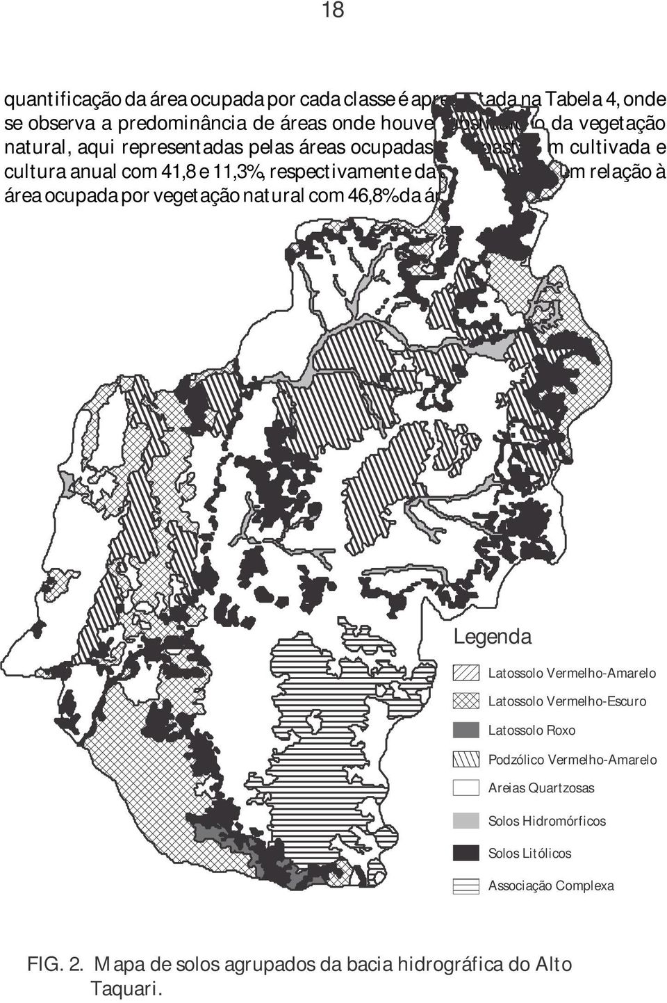 em relação à área ocupada por vegetação natural com 46,8% da área.
