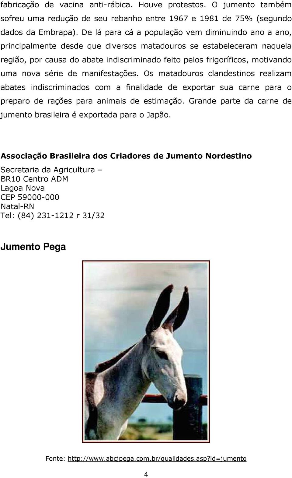 uma nova série de manifestações. Os matadouros clandestinos realizam abates indiscriminados com a finalidade de exportar sua carne para o preparo de rações para animais de estimação.