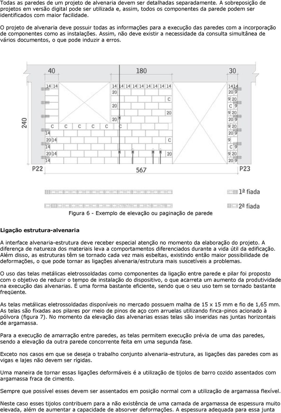 O projeto de alvenaria deve possuir todas as informações para a execução das paredes com a incorporação de componentes como as instalações.