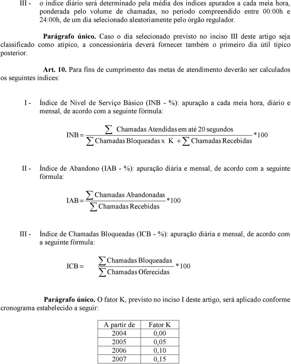 Caso o dia selecionado previsto no inciso III deste artigo seja classificado como atípico, a concessionária deverá fornecer também o primeiro dia útil típico posterior. Art. 10.