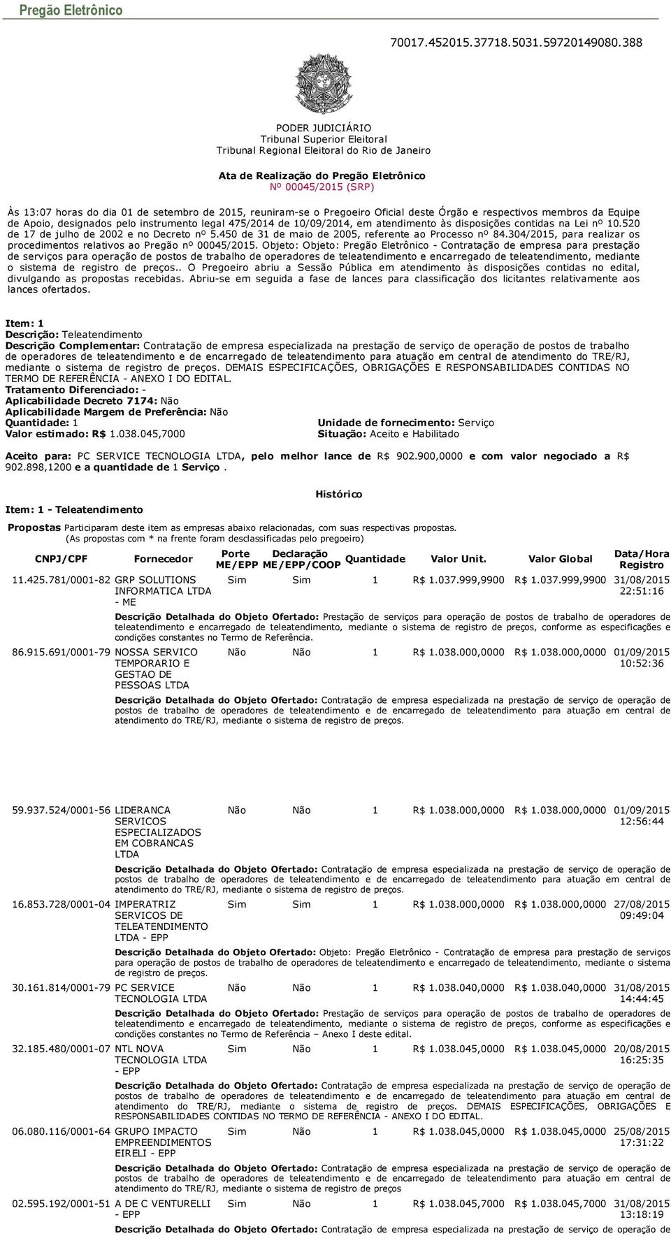 reuniram se o Pregoeiro Oficial deste Órgão e respectivos membros da Equipe de Apoio, designados pelo instrumento legal 475/2014 de 10/09/2014, em atendimento às disposições contidas na Lei nº 10.