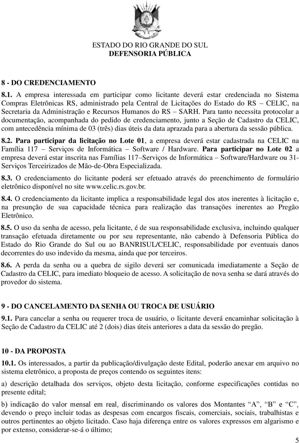 Administração e Recursos Humanos do RS SARH.