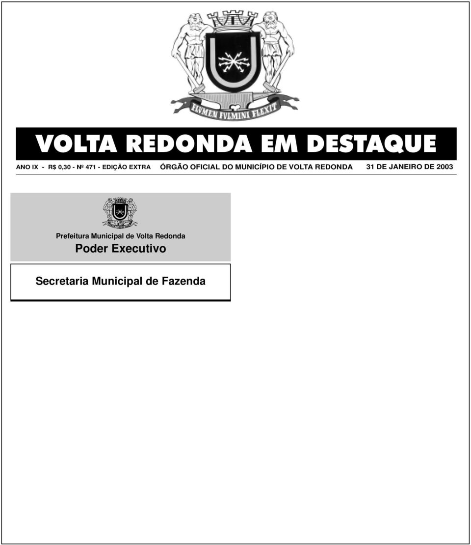 REDONDA 31 DE JANEIRO DE 2003 Prefeitura Municipal de