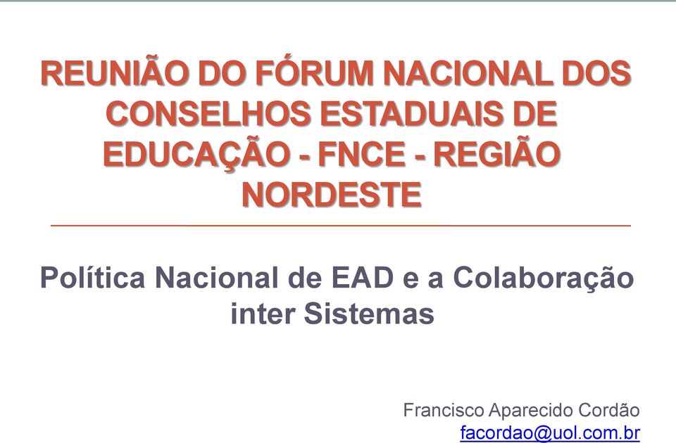 Política Nacional de EAD e a Colaboração inter