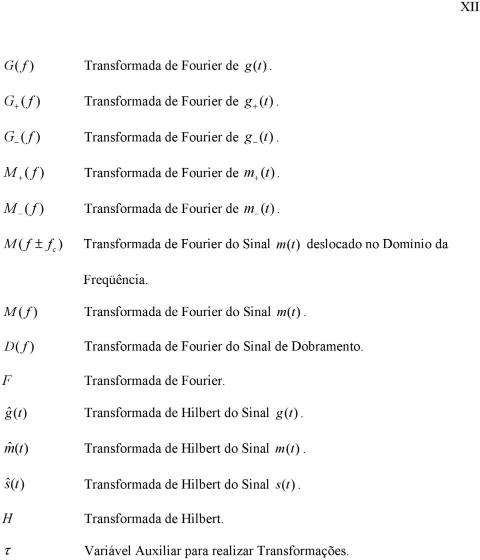 M ( f ) Transformaa e Fourier o Sinal m (. D ( f ) Transformaa e Fourier o Sinal e Dobramento. F Transformaa e Fourier.