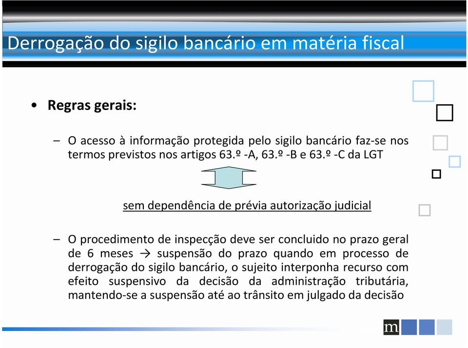 º-C da LGT sem dependência de prévia autorização judicial O procedimento de inspecção deve ser concluido no prazo geral