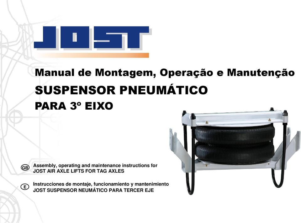 for JOST AIR AXLE LIFTS FOR TAG AXLES Instrucciones de montaje,