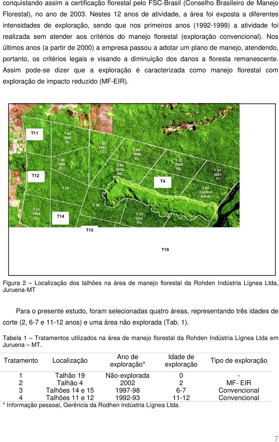 florestal (exploração convencional).