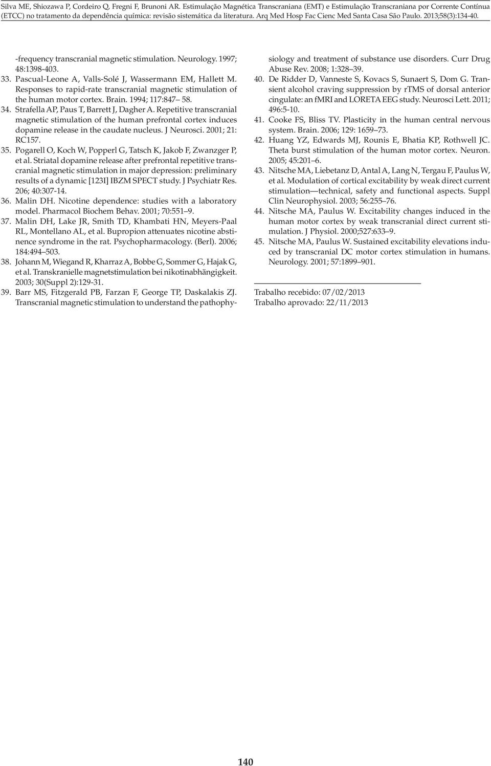 Repetitive transcranial magnetic stimulation of the human prefrontal cortex induces dopamine release in the caudate nucleus. J Neurosci. 2001; 21: RC157. 35.