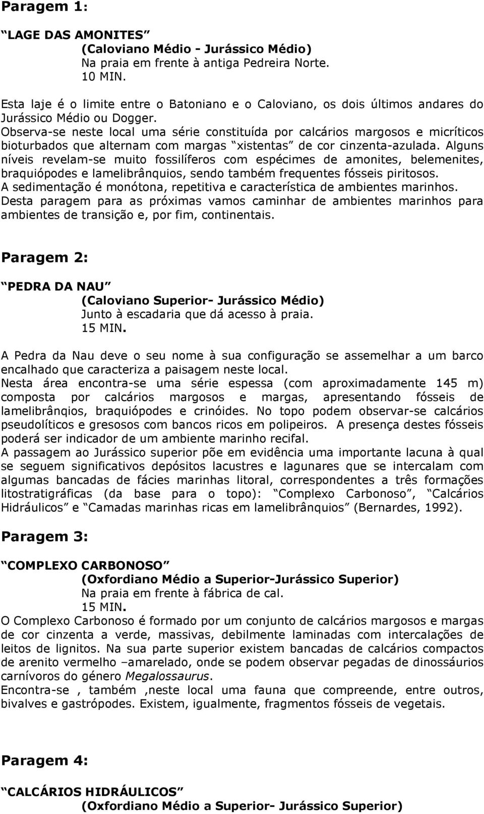 Observa-se neste local uma série constituída por calcários margosos e micríticos bioturbados que alternam com margas xistentas de cor cinzenta-azulada.