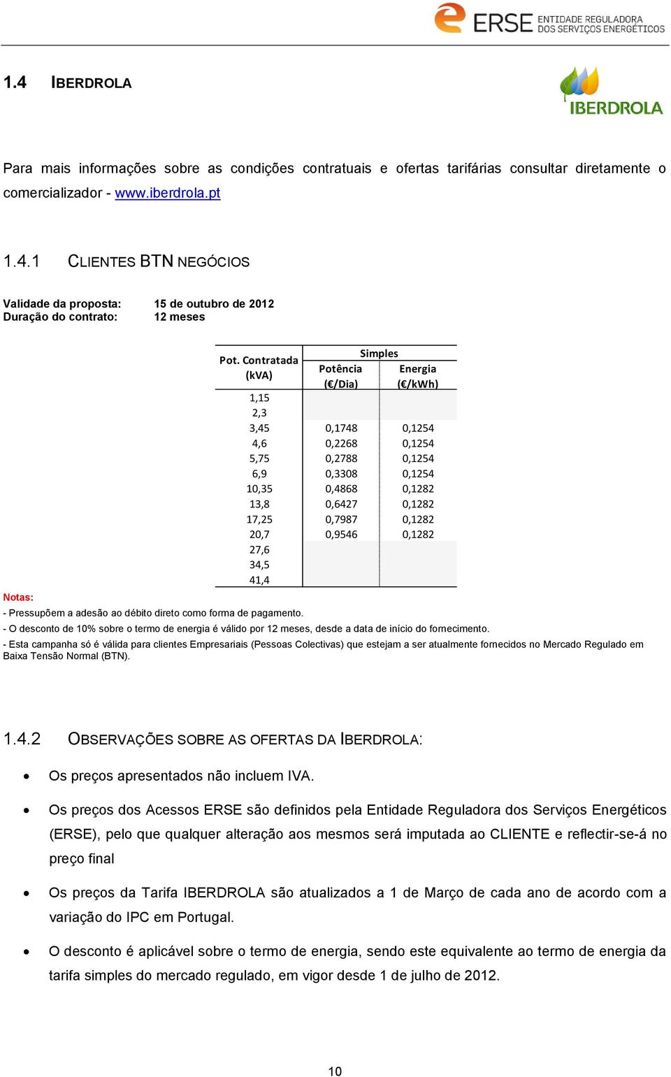 desconto de 10% sobre o termo de energia é válido por 12 meses, desde a data de início do fornecimento.