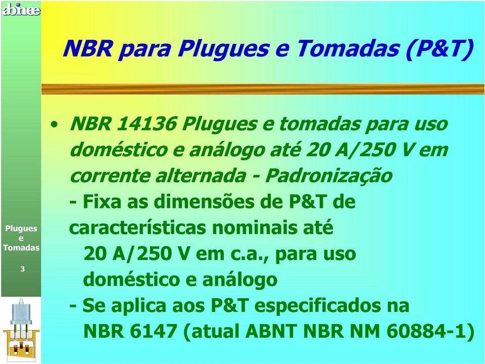 caractrísticas nominais até 20 A/250 V m c.a., para uso doméstico