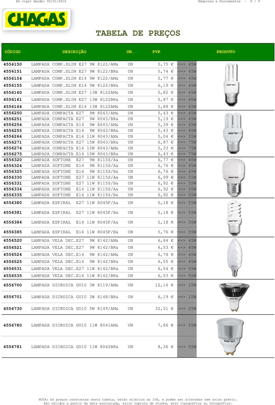 SLIM E27 13W 8122BR& UN 5,87 <=> 65W 4556164 LAMPADA COMP.