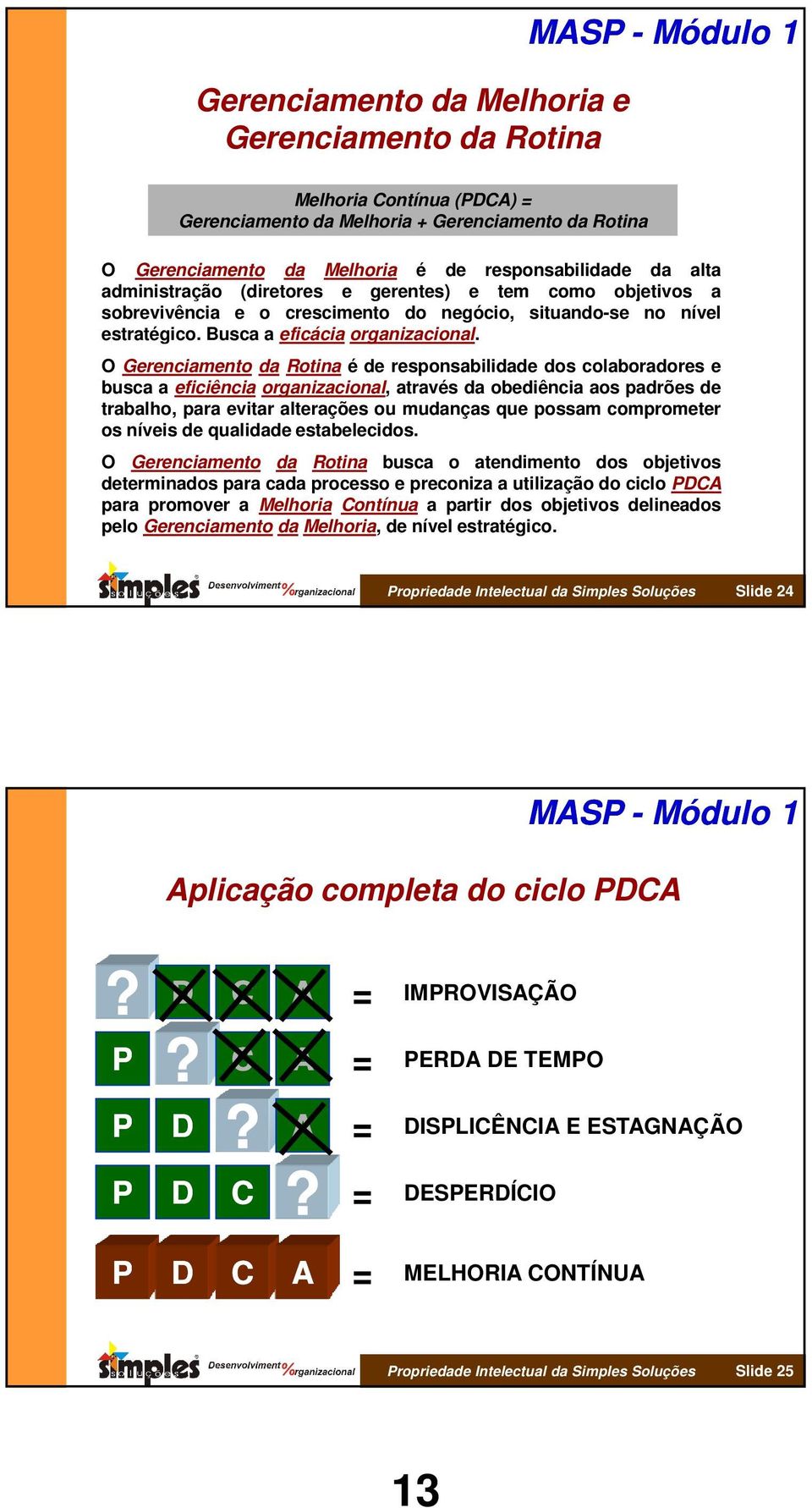 O Gerenciamento da Rotina é de responsabilidade dos colaboradores e busca a eficiência organizacional, através da obediência aos padrões de trabalho, para evitar alterações ou mudanças que possam