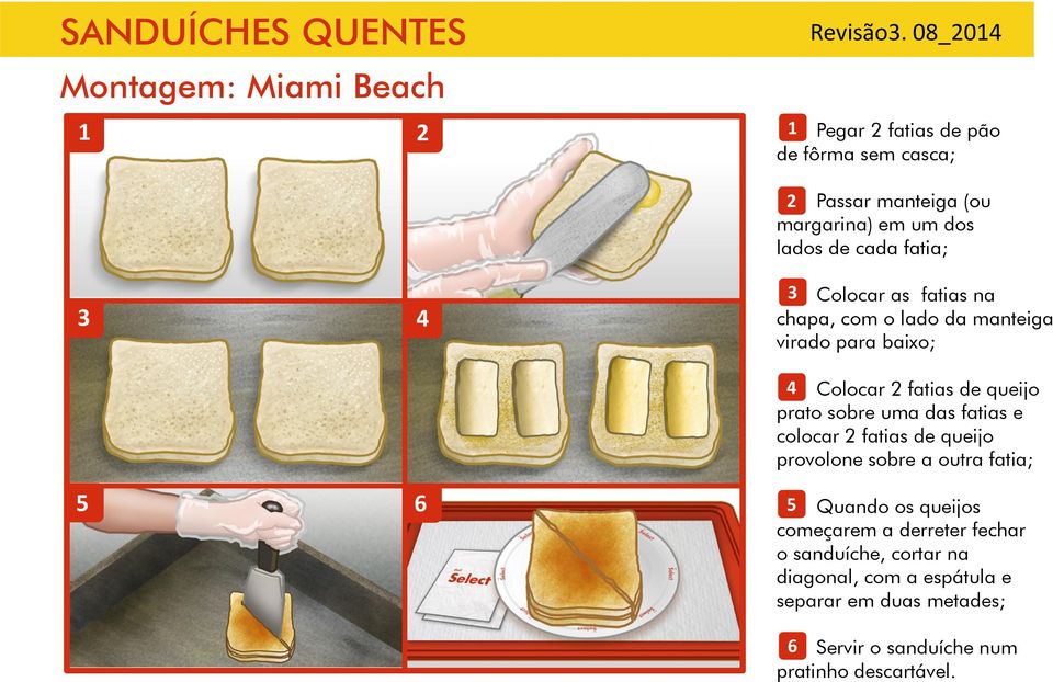 uma das fatias e colocar fatias de queijo provolone sobre a outra fatia; 5 6 5 Quando os queijos começarem a derreter