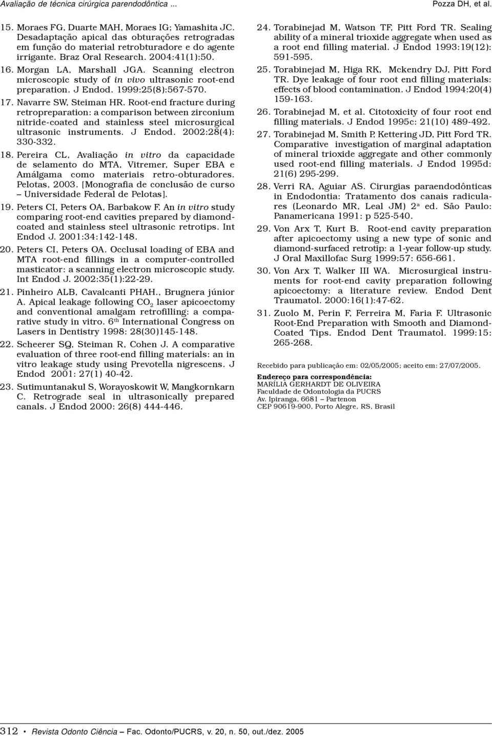 Root-end fracture during retropreparation: a comparison between zirconium nitride-coated and stainless steel microsurgical ultrasonic instruments. J Endod. 2002:28(4): 330-332. 18.