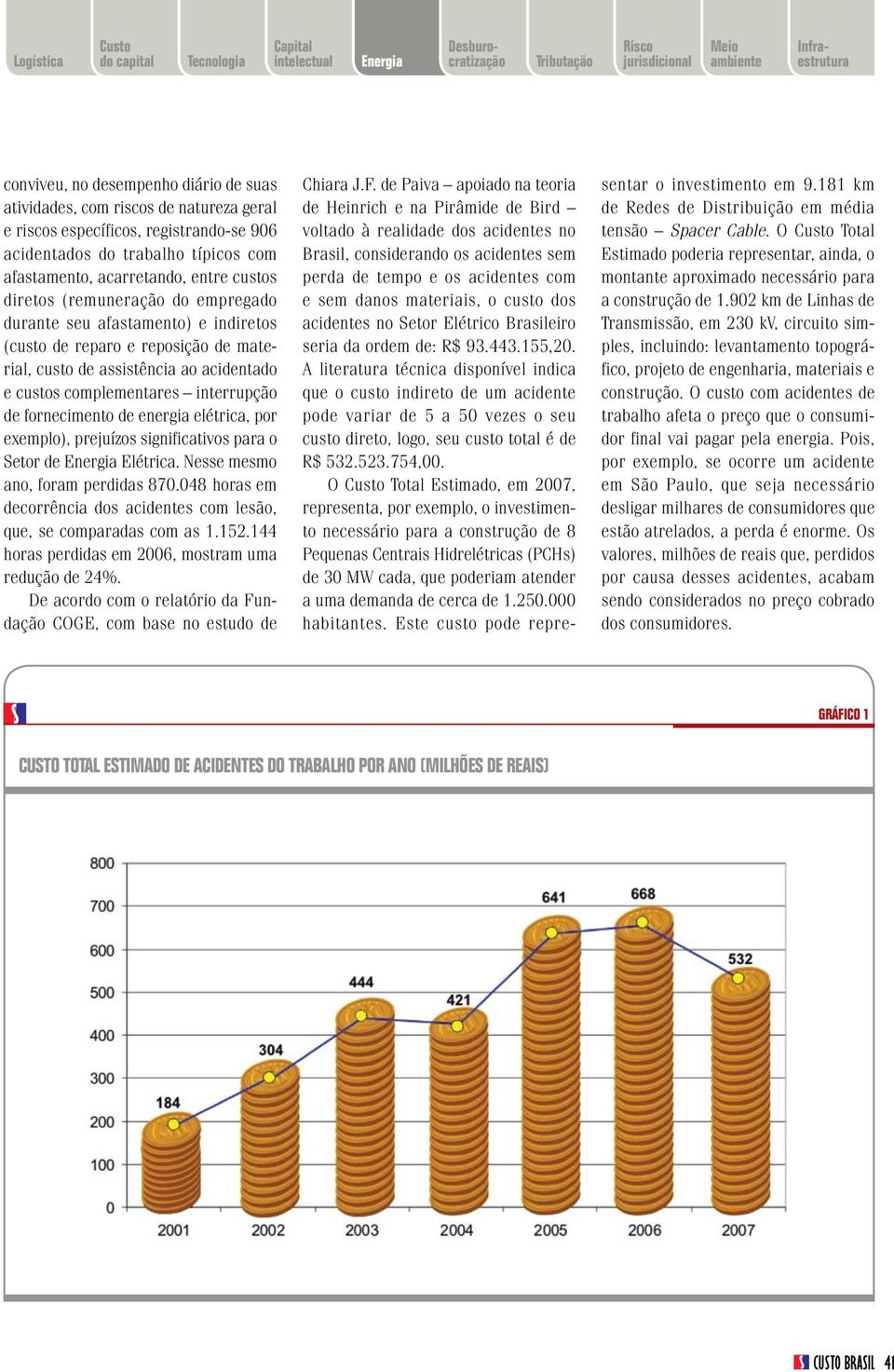 de energia elétrica, por exemplo), prejuízos significativos para o Setor de Energia Elétrica. Nesse mesmo ano, foram perdidas 870.